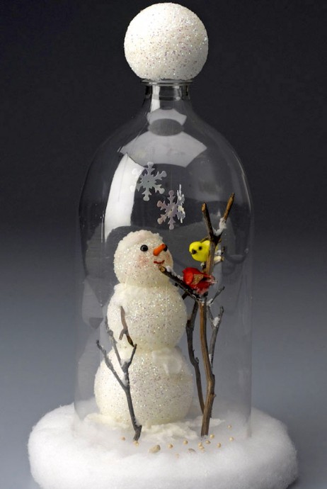 Идея для новогодних игрушек из пластиковых бутылок и т.п.