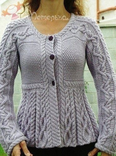 Вязание: жакет с оригинально оформленной спинкой