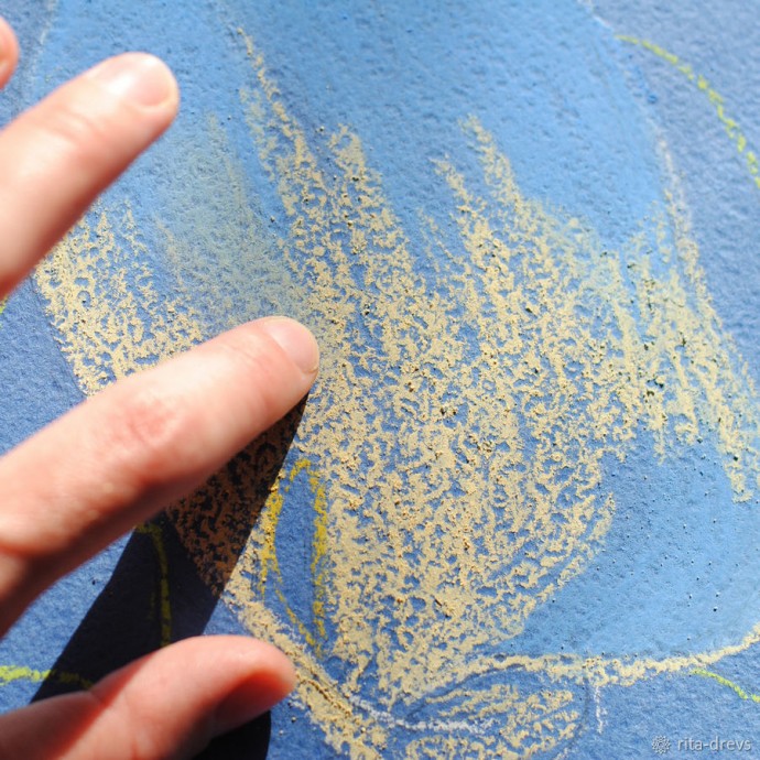 Рисуем пастелью изящный цветок калы