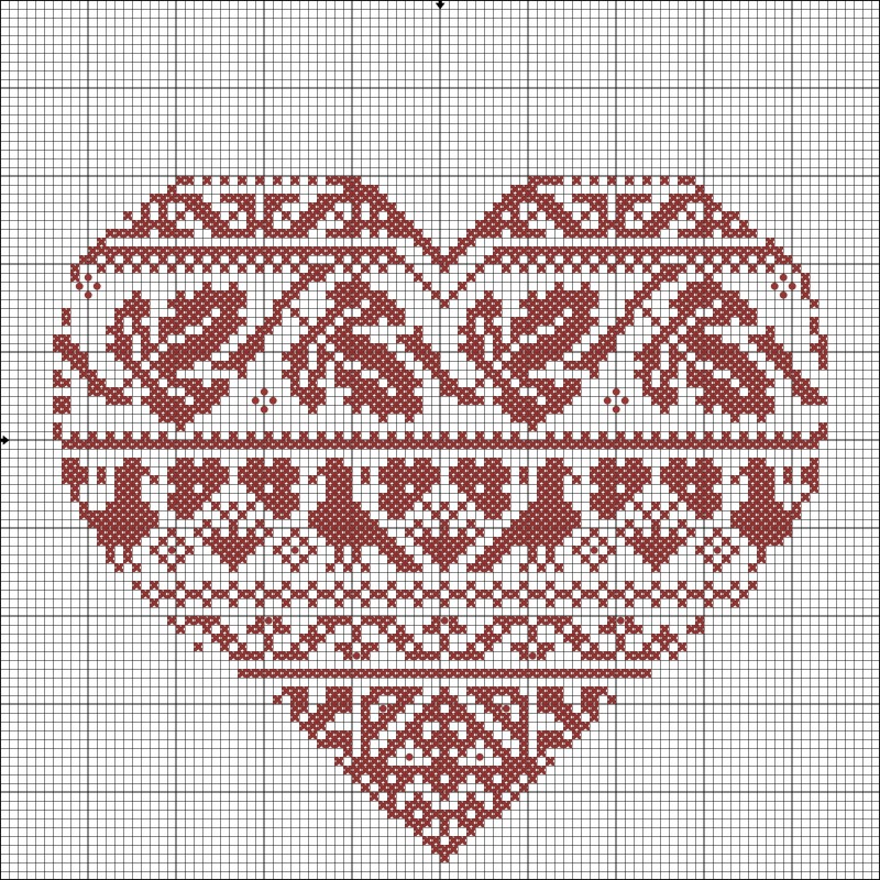 Вышиваем красивые сердечки: подборка схем