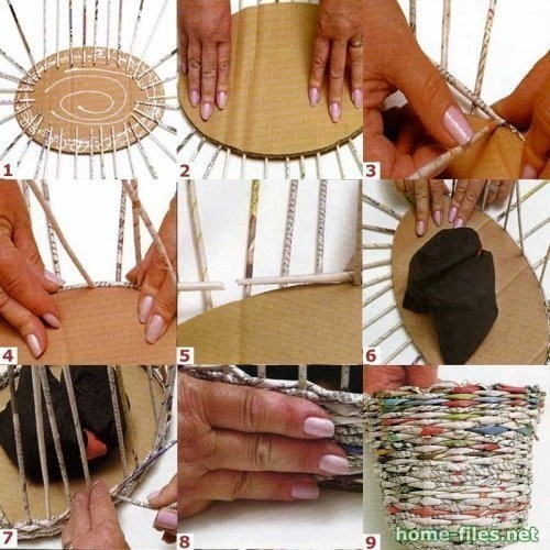 Плетение корзин из бумаги для начинающих: мастер-класс