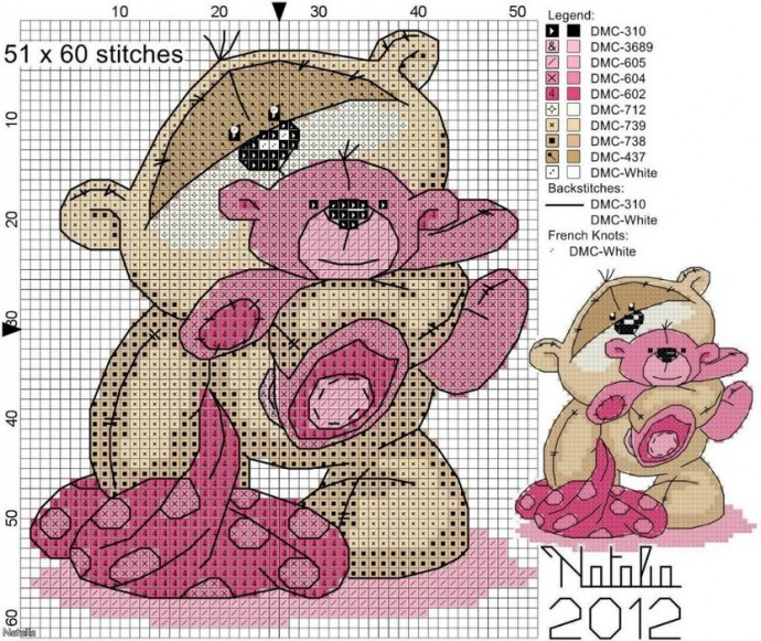 ​Вышивка с плюшевыми мишками