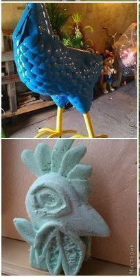 ​Петух из пластиковых бутылок