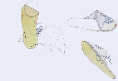 Тапочки с вышивкой гладью