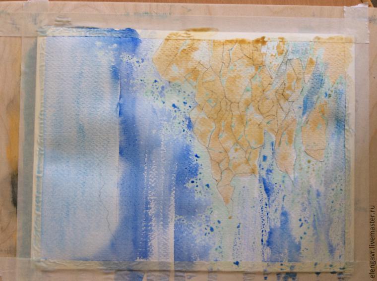 Рисуем морские брызги акварелью