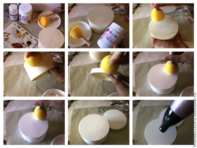 ​Шкатулка с букетом цветов из полимерной глины в осенних тонах