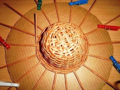 Шляпа из газетных трубочек