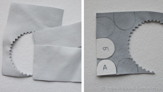 ​Брошь из кожи и меха