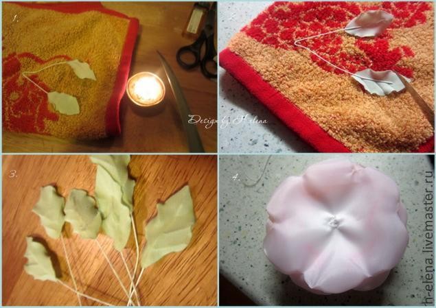 Нежный пион из ткани