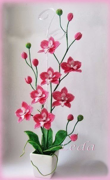Орхидея из бисера: мастер-класс