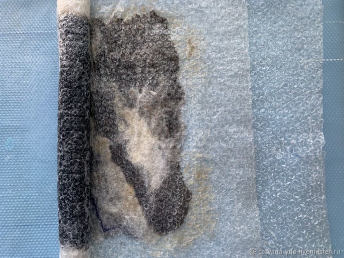 Валяем образец с флисом Шетланда