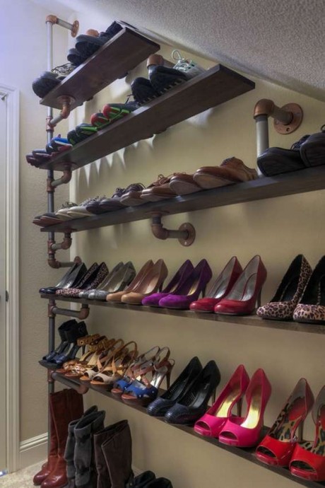 Полочки для обуви из труб: идеи Полочки для обуви из труб: идеи