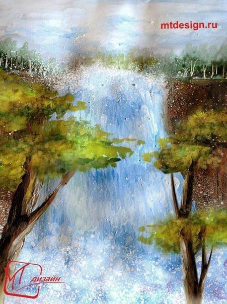 Рисуем водопад: мастер-класс
