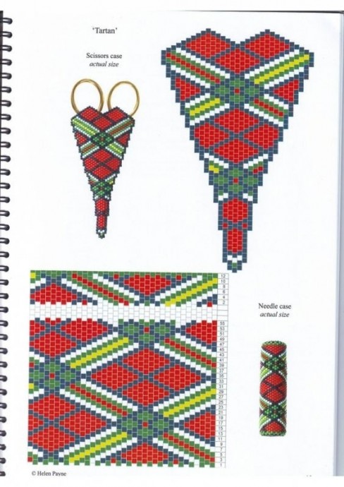 ​Красивые чехольчики для ножниц: мозаичное плетение