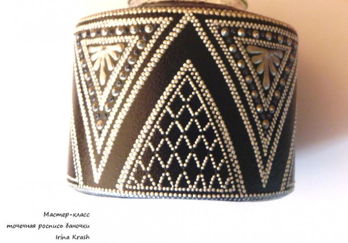 Точечная роспись баночки Точечная роспись баночки