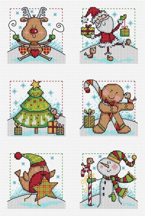 Новогодняя вышивка с гномами