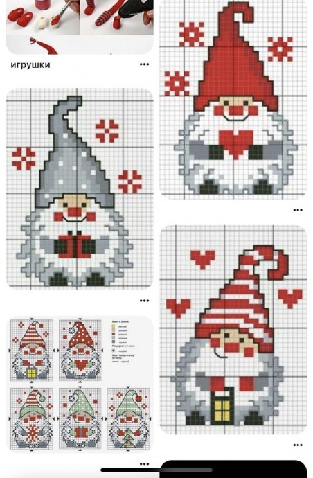 Новогодняя вышивка с гномами