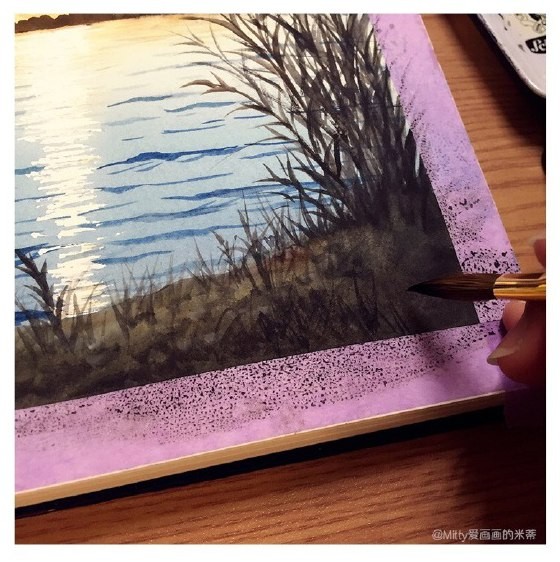 Рисуем пейзаж с дорожкой на воде