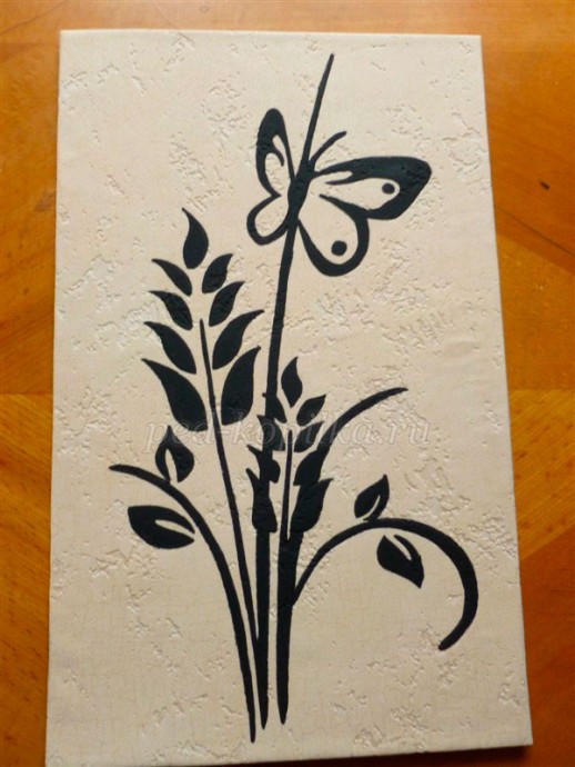 Интерьерная картина в технике рисования и аппликации