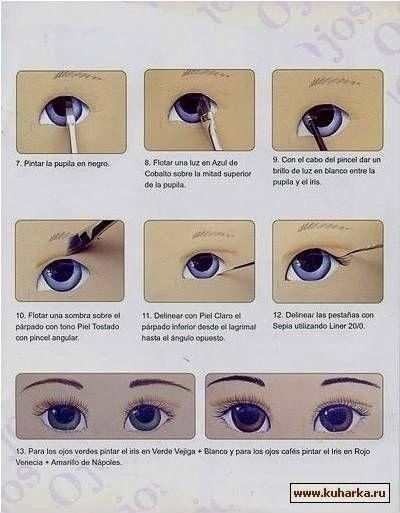 Учимся рисовать лицо интерьерной кукле