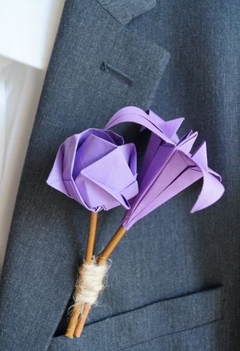Бутоньерки в технике оригами