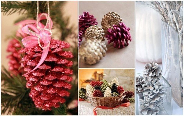Новогодние поделки из шишек