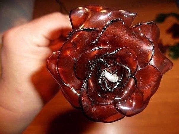 Розы из пластиковых бутылок: мастер-клacc