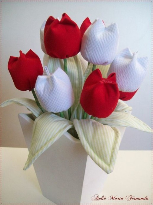 Текстильные тюльпаны: мастер-класс