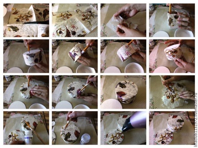 ​Шкатулка с букетом цветов из полимерной глины в осенних тонах