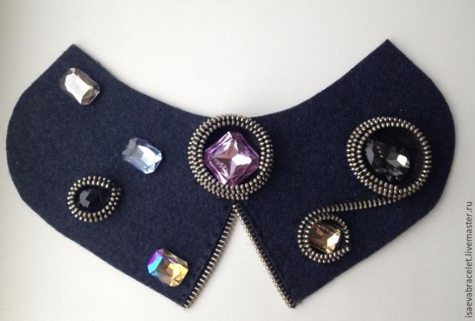 Фетровый декорированный воротник