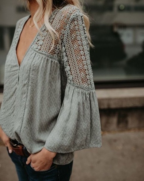 Блузы с оригинальными рукавами с кружевом: идеи для творчества