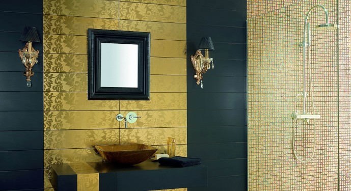 Оригинальные идеи с кафельной плиткой в ванной