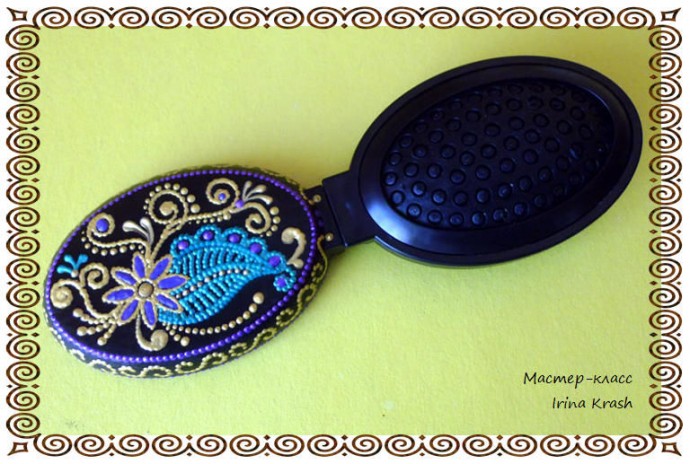 Расческа с точечной росписью