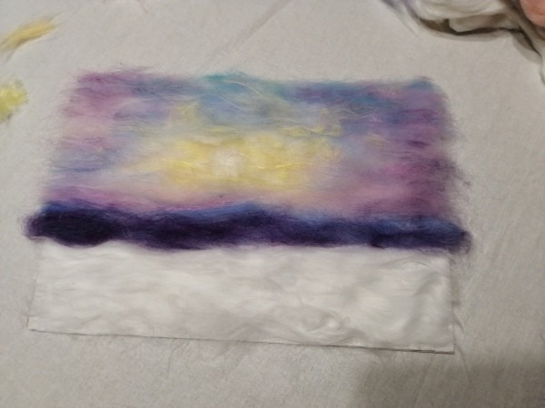 Шерстяная акварель "Зимний вечер"