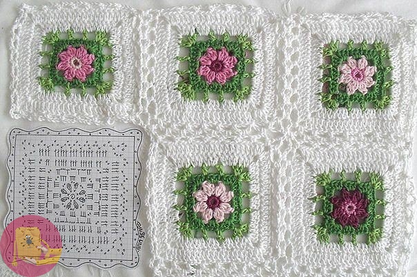 Плед и подушки крючком