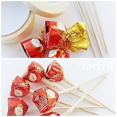 Букетик из конфет: мастер-класс