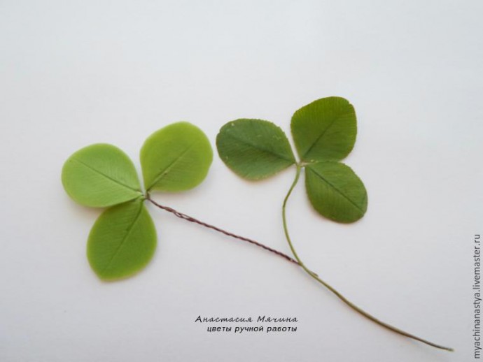 Лепка клевера из полимерной глины