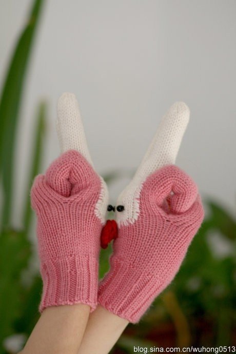 Вяжем перчатки с зайчиками