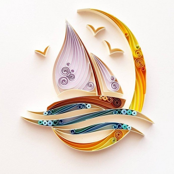 Корабли в технике квиллинг: чудесные идеи