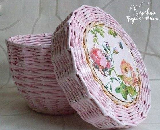 Шкатулочка из газетных трубочек: мастер-класс