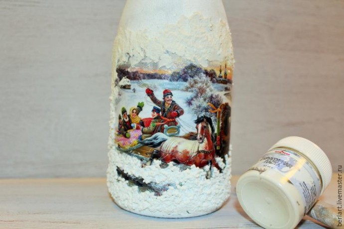 Декорирование бутылки в технике декупаж Декорирование бутылки в технике декупаж