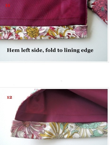 Обработка шлицы на юбке с подкладкой