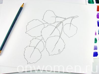 Осенние листья акварелью