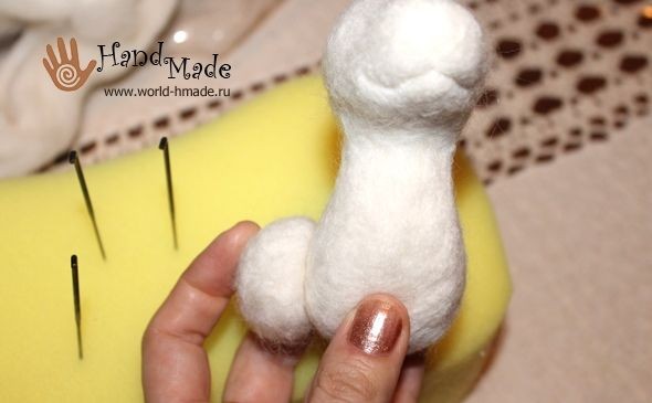 Щенок хаски в технике сухого валяния