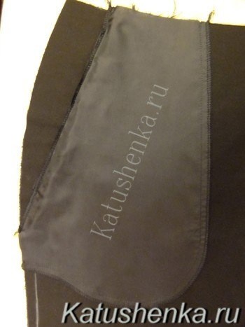 Обработка карманов брюк с использованием молнии
