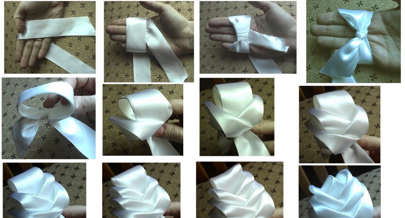 Простой и красивый способ сделать цветы из лент