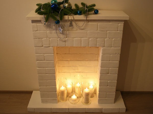 Фальш-камин с имитацией кирпичной кладки