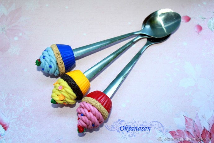 Ложка с декором из полимерной глины Ложка с декором из полимерной глины