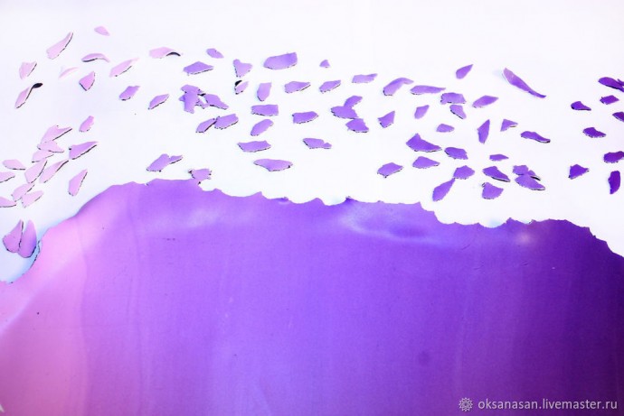 Бусы из полимерной глины в технике "Акварель"