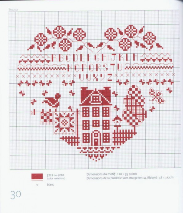 ​Вышивка крестиком очаровательных домиков